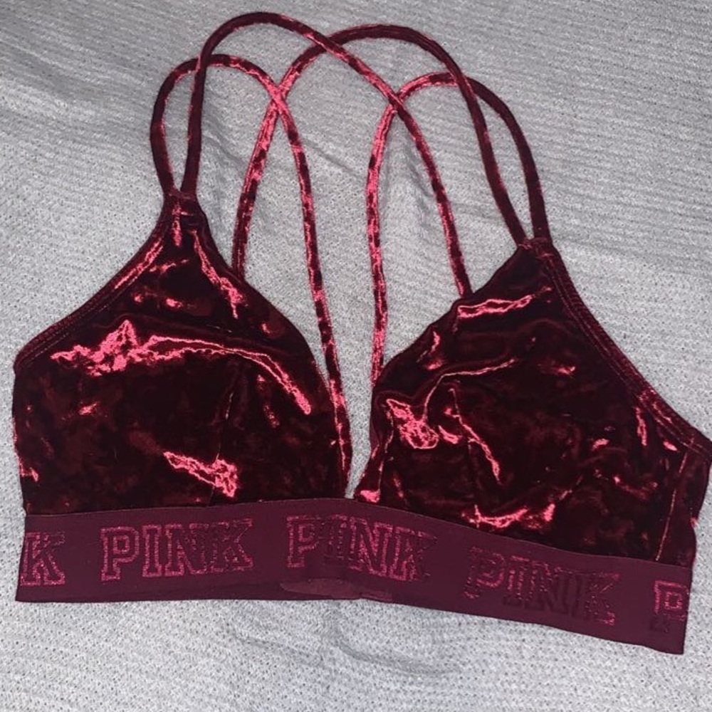 Never worn Pink VS velvet bralette